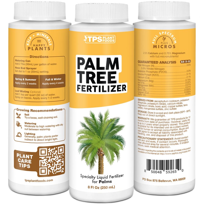 TPS NUTRIENTS سماد شجرة النخيل لجميع أشجار النخيل والسراخس، طعام نباتي سائل، 8 أونصة (250 مل) - Image 2